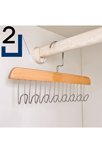 Choice 2 قطعة من خشب بورليوود 1/2 خشب صلب 8 خطافات للملابس الداخلية والسترات ...