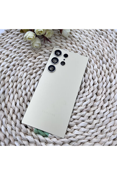 Samsung غطاء هاتف محمول GALAXY S24 Ultra S24U أصفر اللون بباب حقيقي وغطاء خلف...