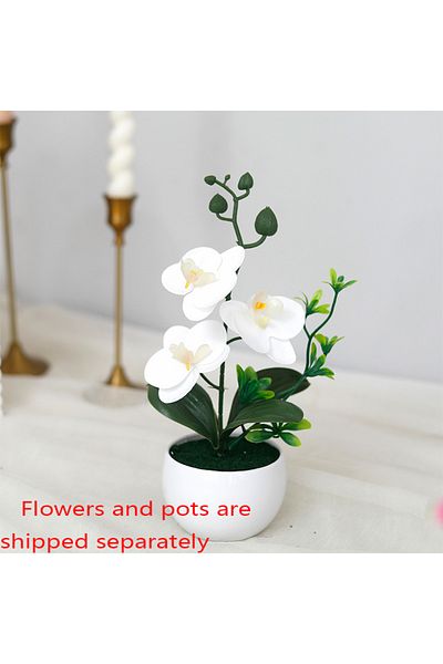 Choice D Simulated Butterfly Orchid Potted Artificial Flower Bonsai Plants Outdoor Indoor Office Home Wedd.