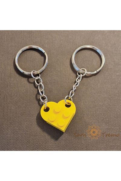 saratremo Set 2 keychains pieces – Complete heart shape, yellow
