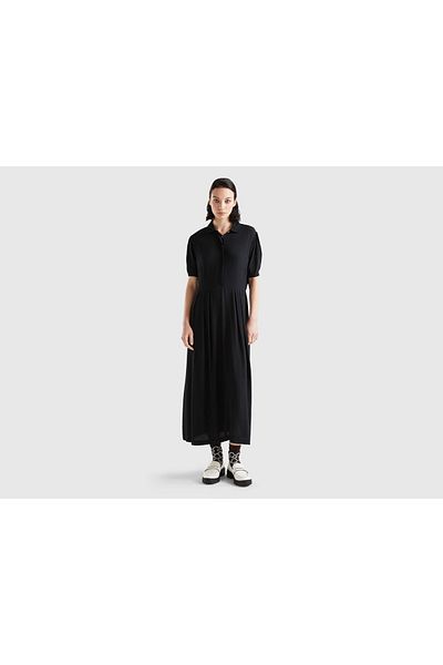 United Colors of Benetton Women's Midi Dress with Collar