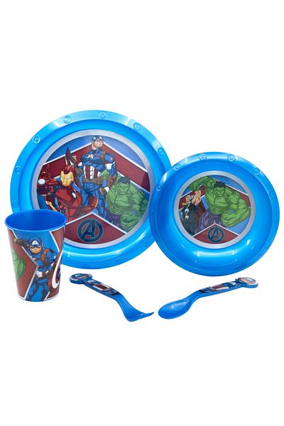 AVENGERS 5-piece dinnerware set, plastic, BPA-free, multicolor, Heraldic Army, Avengers, Marvel