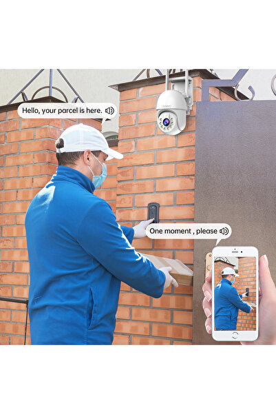 LENOVO كاميرا مراقبة خارجية PTZ IP بدقة 5 ميجابكسل مزودة بمقبس الاتحاد الأوروبي وكاميرا مراقبة خارجية PTZ IP وكاميرا 5X Zoom وصوت ثنائي الاتجاه