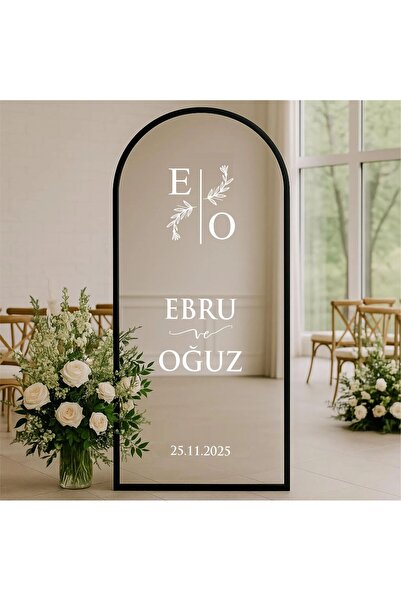 Laputa Tükkan Kişiye Özel Düğün Ayna Yazısı Siyah yada Beyaz Renk Sticker 50 ...