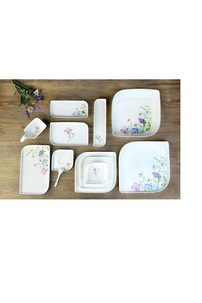 PONCİKPAZAR Lilian Spring Pattern 46 Piece Breakfast Set