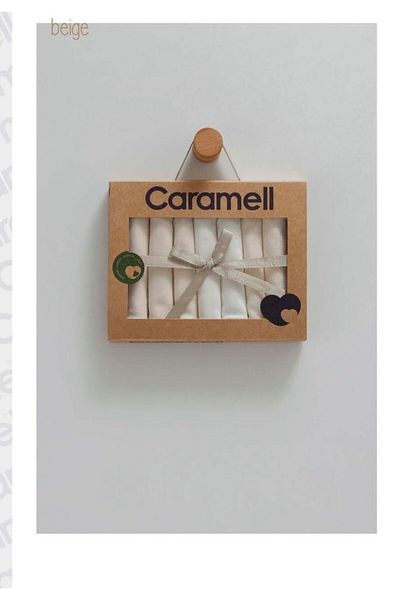 Caramell My Baby Kumsal 100% Cotton 7-Pack Baby Mouth Wipes New Season Cute Teddy Bear Beige Bk1471