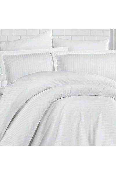 Pucioasa Set of 2 cotton damask pillowcases 45x45 cm, white