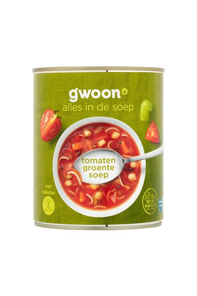 G’woon ready-made tomato soup with vegetables, 800 ml