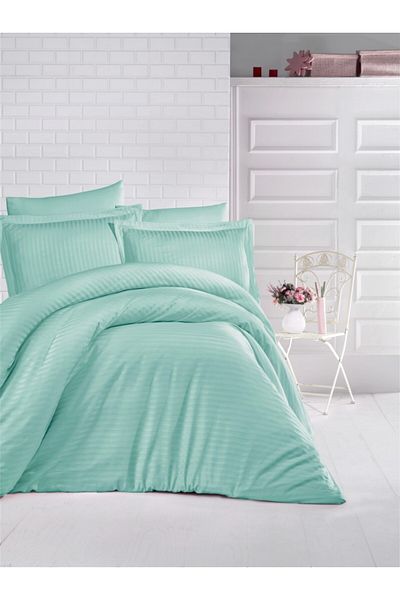 Pucioasa Set 2 fete de perna 40x40cm culoarea mint, damasc gros
