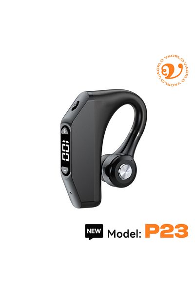 Choice P23 Black Bluetooth 5.3 Business Wireless Earphone Left Right Ear Universal LED Display With MIC Hea