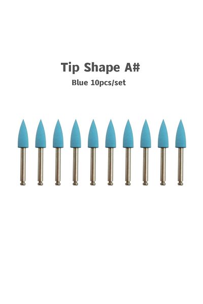 Choice Tip B Blue-10pcs 10pcs Dental Silicone Grinding Heads Polishing Burs Kit for Low Speed Contra Angle