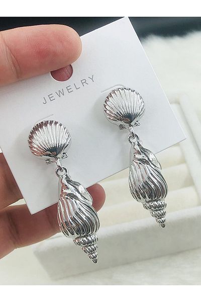 DS DİAMONDSHOP Earring Oyster Hanging Model New Season Bykp-202507196