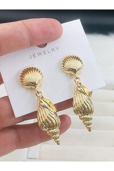 DS DİAMONDSHOP Earring Oyster Hanging Model New Season Bykp-202507197