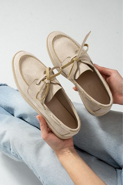 ŞAHİKA M.S Daily Wear Women's Loafer Suet Shoes