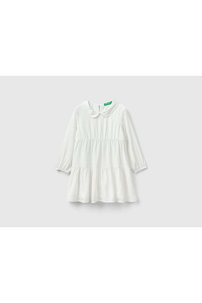 United Colors of Benetton Shiny Thread Short Girls' Dress with Collar