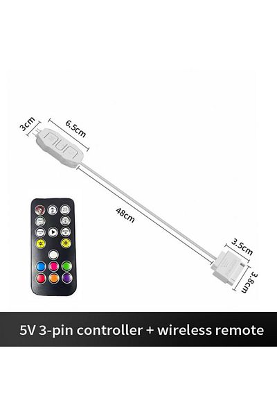 Choice مع جهاز تحكم لاسلكي عن بعد LDPCSJARGBController 5 فولت 3 سنون إلى مصدر طاقة SATA وحدة تحكم RGB صغيرة 3 سنون لـ