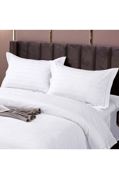 Pucioasa Set of 2 polycotton damask pillowcases 50x70cm, Pucioasa, IMP23 White