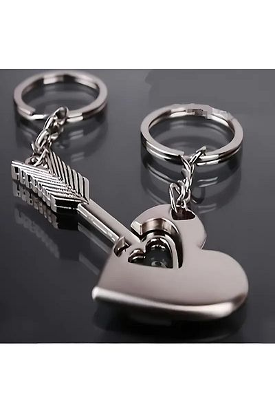 saratremo Set 2 keychains with heart and Cupid's arrow – couple model that completes each other
