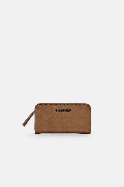 Stradivarius Zipped faux suede wallet