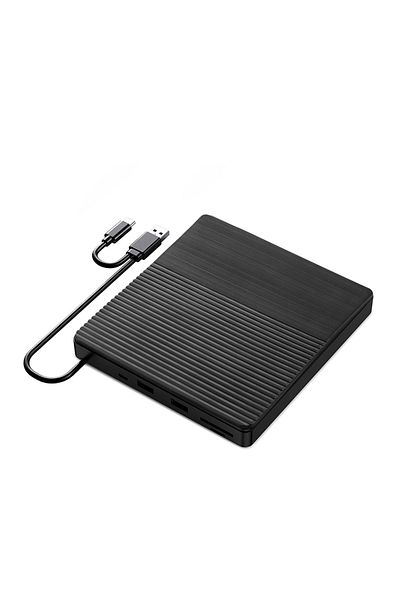 Choice محرك أقراص DVD RW خارجي BT674 5 في 1 بمنفذ USB 3.0 من النوع c ومشغل أقراص DVD وCD وقارئ وناسخ وكاتب ومحركات ضوئية