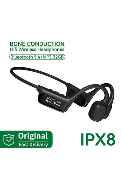 Choice Black 32GB S10 Bluetooth 5.4 True Bone Conduction Headphone HIFI Music Headset 32GB MP3 Player LED D