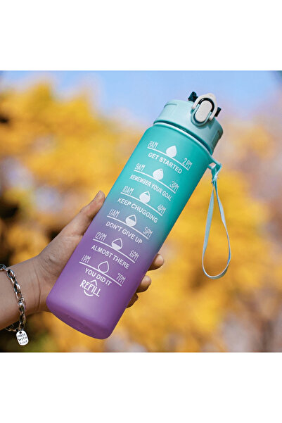 Choice زجاجة مياه سعة 2 لتر، خضراء أرجوانية - 900 مل، مع شفاطة، زجاجات سفر كب...