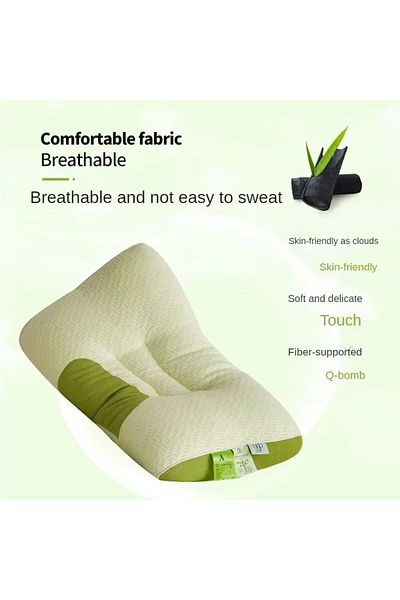 Choice 48x74cm green ZT 48-74 New 3D Bamboo Carbon Fiber Antibacterial Sleep Pillow Neck Pillow to Help Adu
