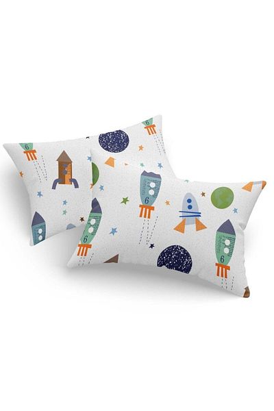 Enlora Home Set of 2 pillowcases 50x70 cm, polycotton, Rockets