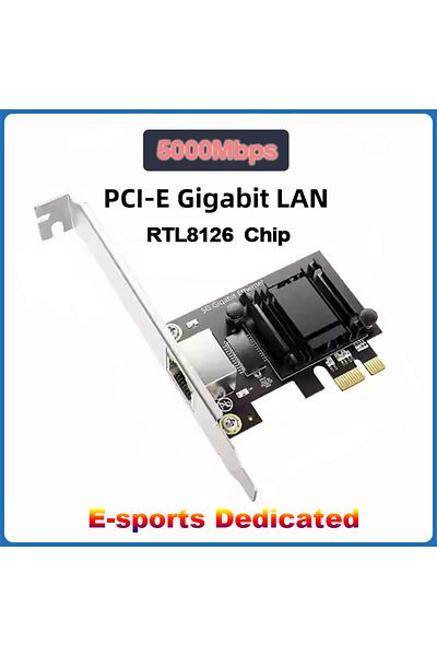 Choice 5Gbps PCIe To RJ45 Network Card RTL8126 Chip Gigabit Ethernet PCI Express Network Card For Desktop