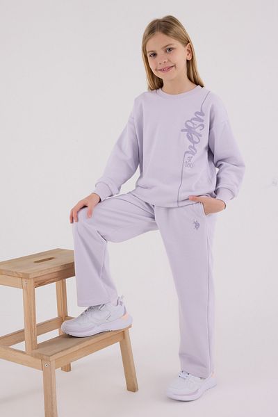 U.S. Polo Assn. Licensed Girls' Top and Bottom 2 Piece Tracksuit Set