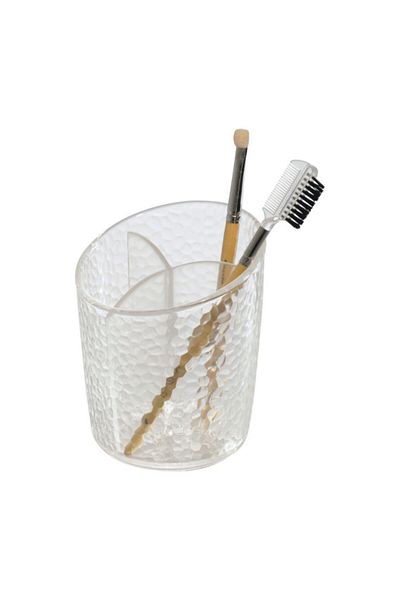Interdesign 3-Section Durable Plastic Rain Designed Cosmetic Cup Organizer