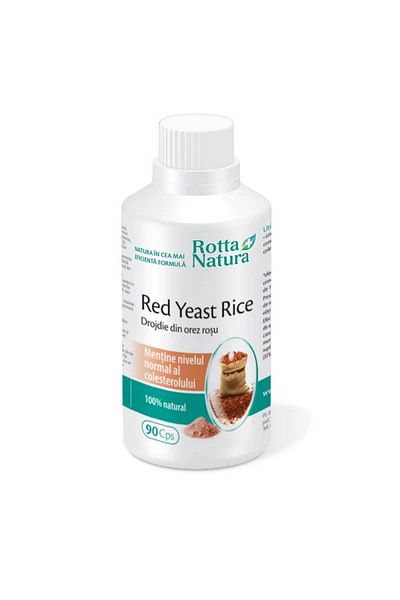 Rotta Natura Drojdie din orez rosu Red Yeast Rice, 635 mg, 90 capsule, Rotta Natura