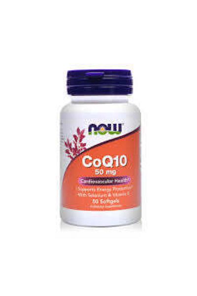 Now 50mg CoQ10 Supplement, Antioxidant Softgel For Heart Health & Energy, Pack of 50's