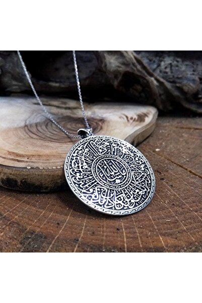 Tesbihane Madalyon Tasarım Kişiye Özel İsim Yazılı 925 Ayar Gümüş Kolye