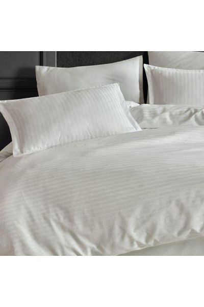 Pucioasa Set of 2 cotton damask pillowcases 50x70 cm, cream