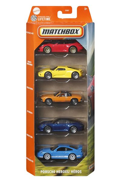 Matchbox SET OF 5 PORSCHE HEROES DIE-CAST CARS 1:64 SCALE