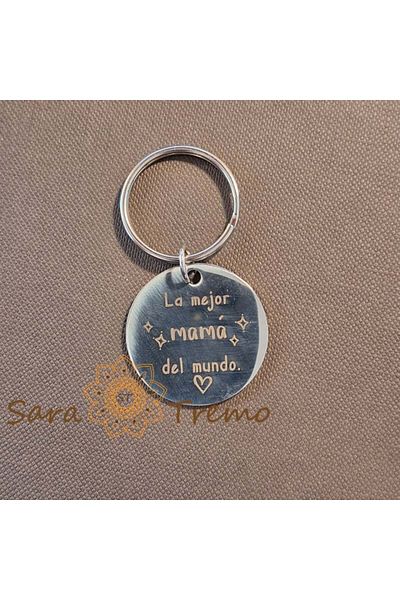 saratremo Stainless Steel Keychain Engraved – 'La mejor mamá del mundo', Touching Gift for Mom