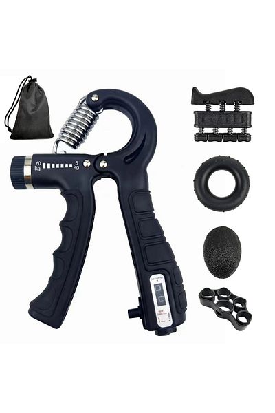 Choice 5pcs set-black Grip Strength Trainer Kit 1-6 Pack Hand Grip Strengthener for Muscle Building and Inj