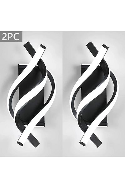 Choice white light Black-2PCS Modern LED Wall Lamp Home Line Decoration Wall Lamp Living Room Background Wa