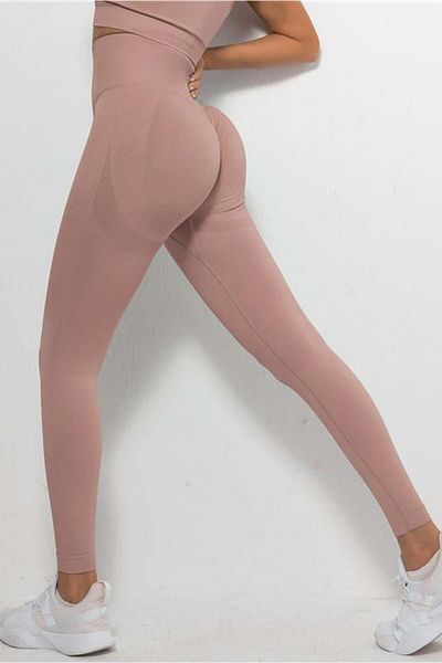 Fizion Gym Essentials Push-up Compression Tights, Powder Pink