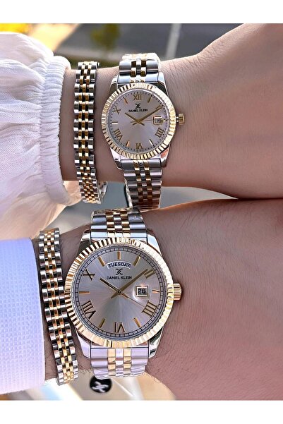 Daniel Klein Couple Lover Watch Steel Bracelet Steel Cord 3 Atm Water Resistant Wristwatch Vs.Blkt.0