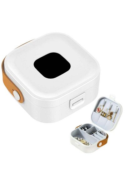 Toybox Portable Jewellery Organizer with Zipper Travel Storage Case for Rings, Earrings & Necklaces Mini Je