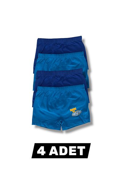 Erdenay Tekstil Mixed Printed Boys Boxers 4-Piece