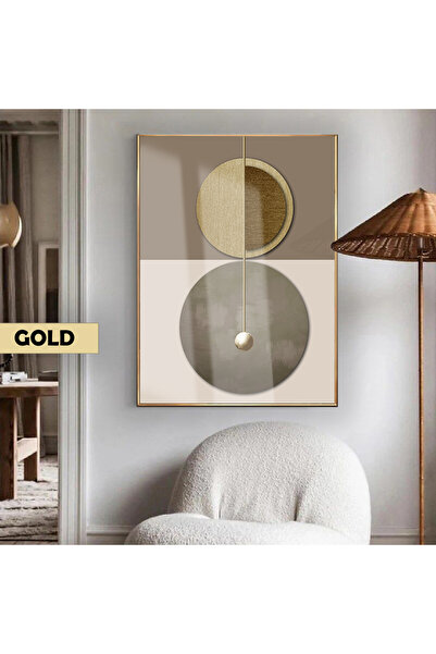 Harikabirev HARİKABİREV | 04 MODEL BOHO ABSTRACT DE CULOARE GREY-GOLD | TABLA DE STICLA TEMPLATA CU CADRU, SIMPLE, VERTICALA