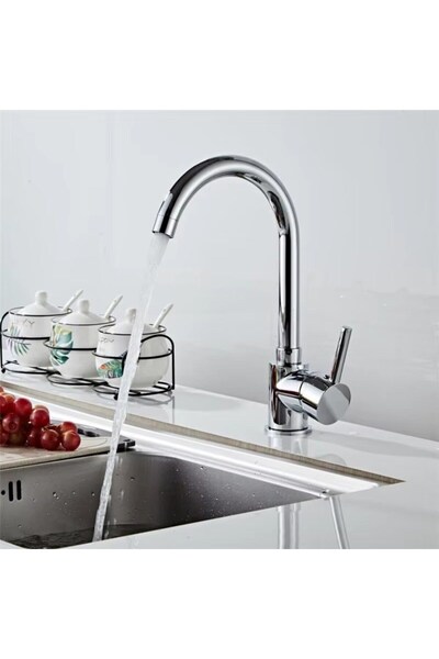 Sardıcı Kitchen Faucet with Double Water Inlet Chrome Plated Brass Guaranteed