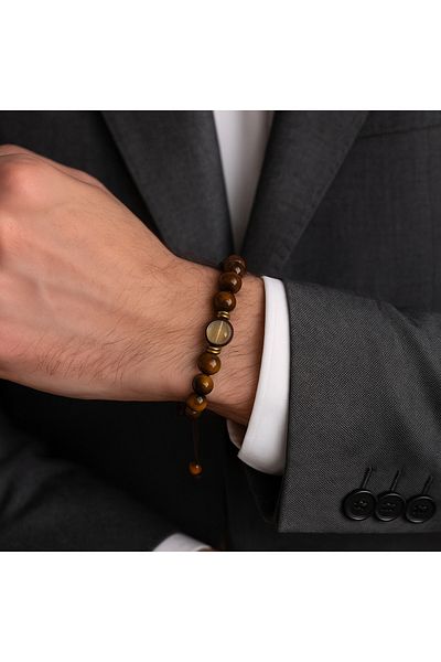 Natural Jewelleryy Natural Tiger Eye Stone Men's Bracelet – Feel Your Power, Reflect Your Energy