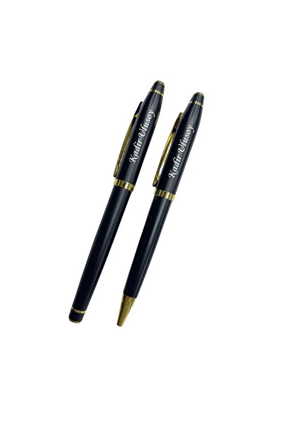 Çılgıntrend Kişiye Özel İsim Yazılı Deri Kutulu 2'li Roller Kalem Seti | Şık ...