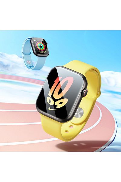Baseus 2x Folia ochronna NanoCrystal do Apple Watch 7/8/9 45mm + zestaw montażowy przezroczysta