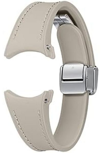 Samsung Galaxy Official D-Buckle Hybrid Eco-Leather Band (Slim, S/M) for Galaxy Watch, Etoupe