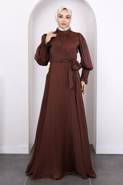 İmajButik Βραδινό φόρεμα με δαντέλα σε μούρι